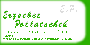 erzsebet pollatschek business card